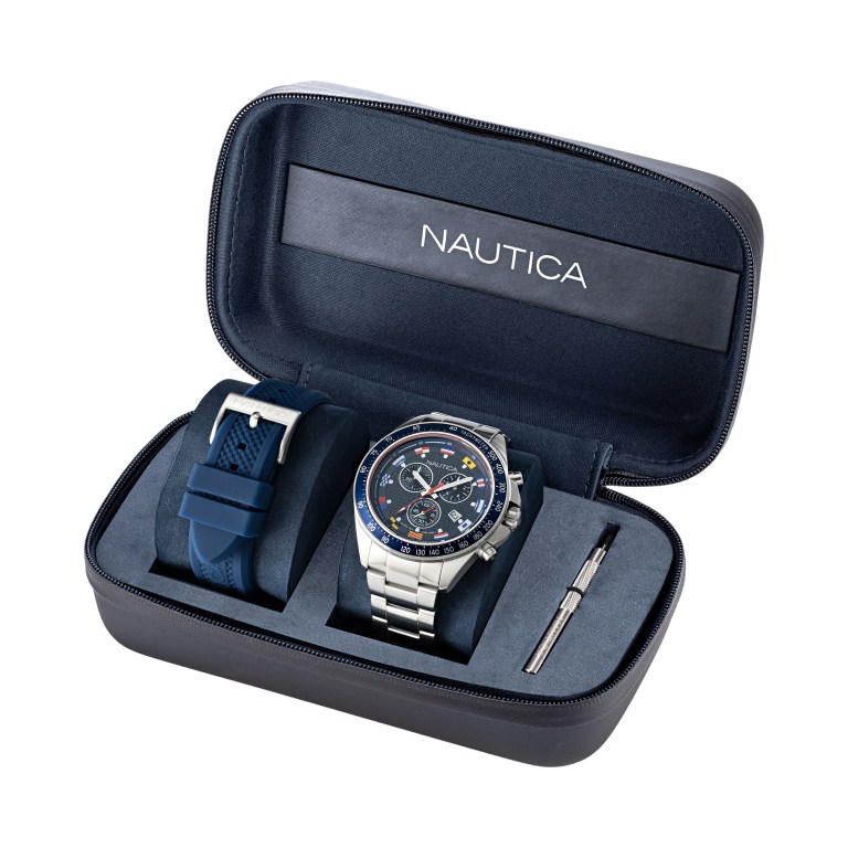 Nautica Ocean Beach Stainless Steel And Silicona Box Set Multicolor | jaxga4Mr