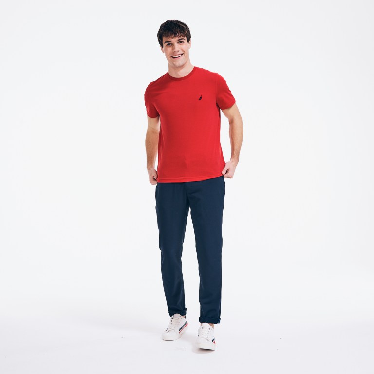 Nautica Premium Algodon Crewneck Rojas | qkcz0G4p