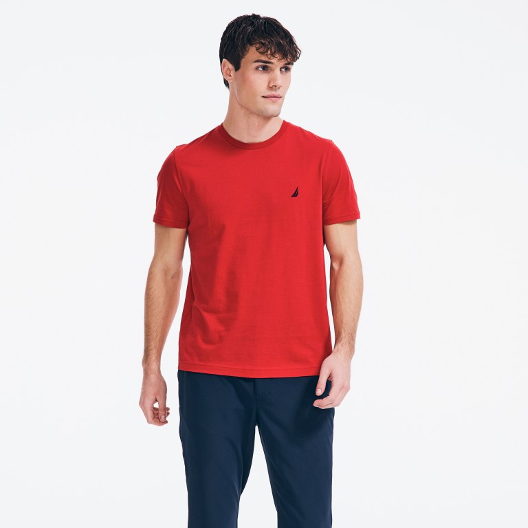 Nautica Premium Algodon Crewneck Rojas | qkcz0G4p