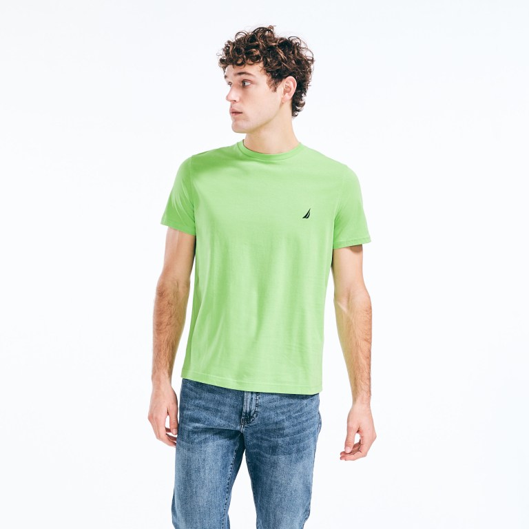 Nautica Premium Algodon Crewneck Verde Claro | 9auq7cE4