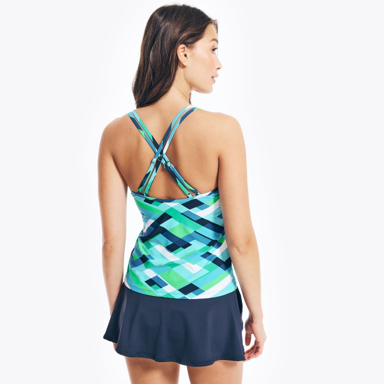 Nautica Printed Double Correa Tankini Verde Oscuro | zkC45uCT