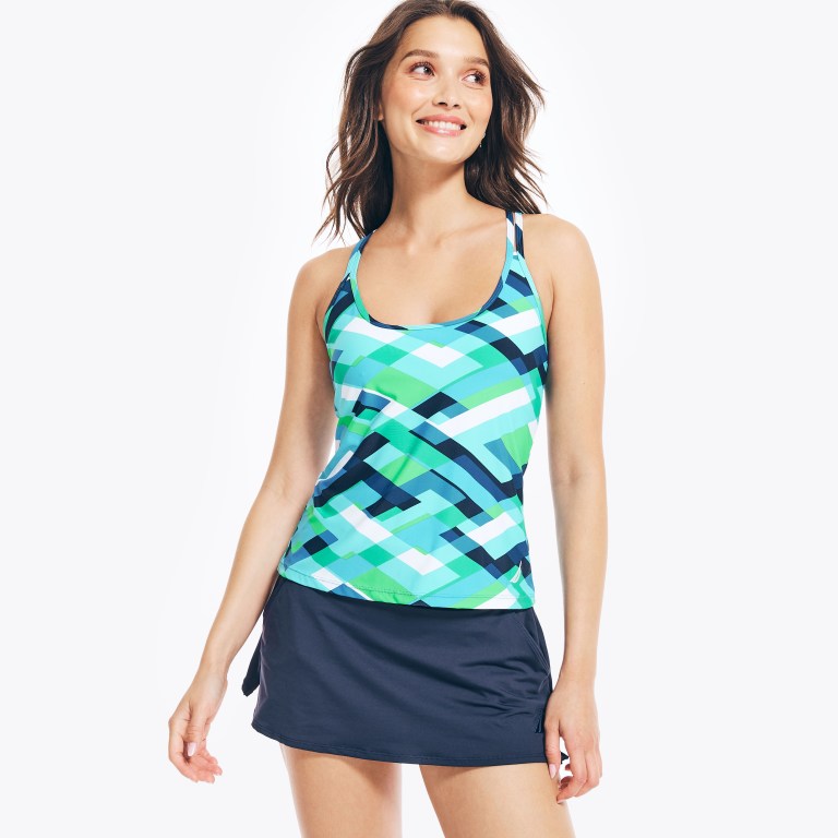 Nautica Printed Double Correa Tankini Verde Oscuro | zkC45uCT