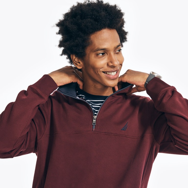 Nautica Quarter-zip Fleece Rojas | BvCzpfqj