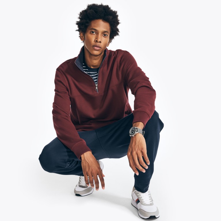 Nautica Quarter-zip Fleece Rojas | BvCzpfqj