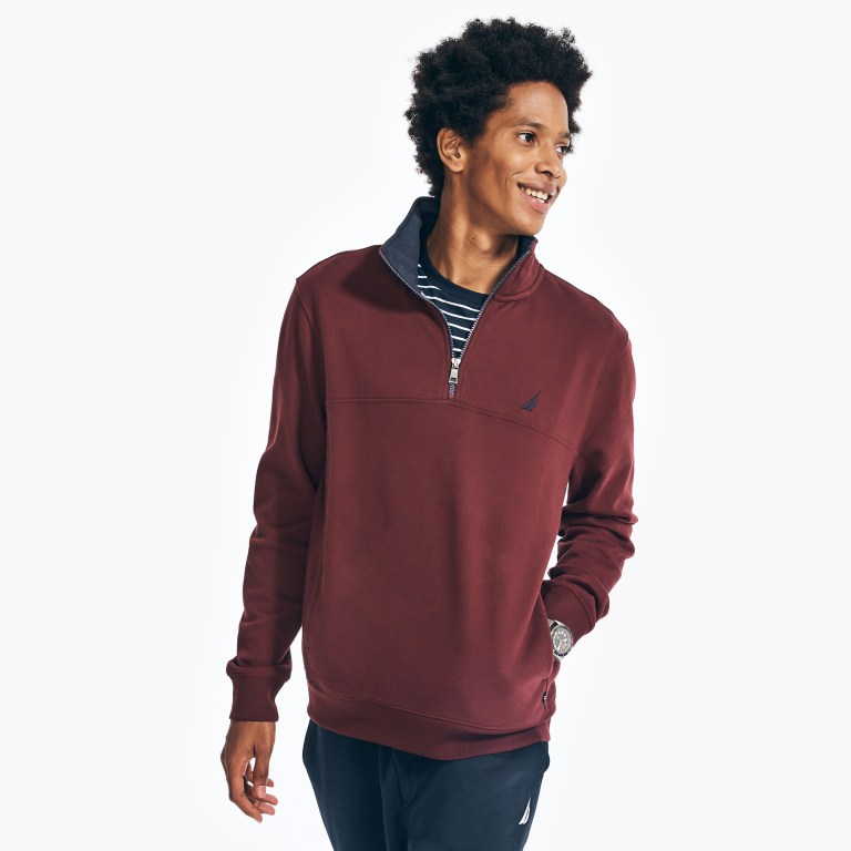 Nautica Quarter-zip Fleece Rojas | BvCzpfqj