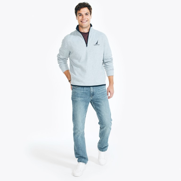 Nautica Quarter-zip Nautex Fleece Gris | RBmhv9Sk