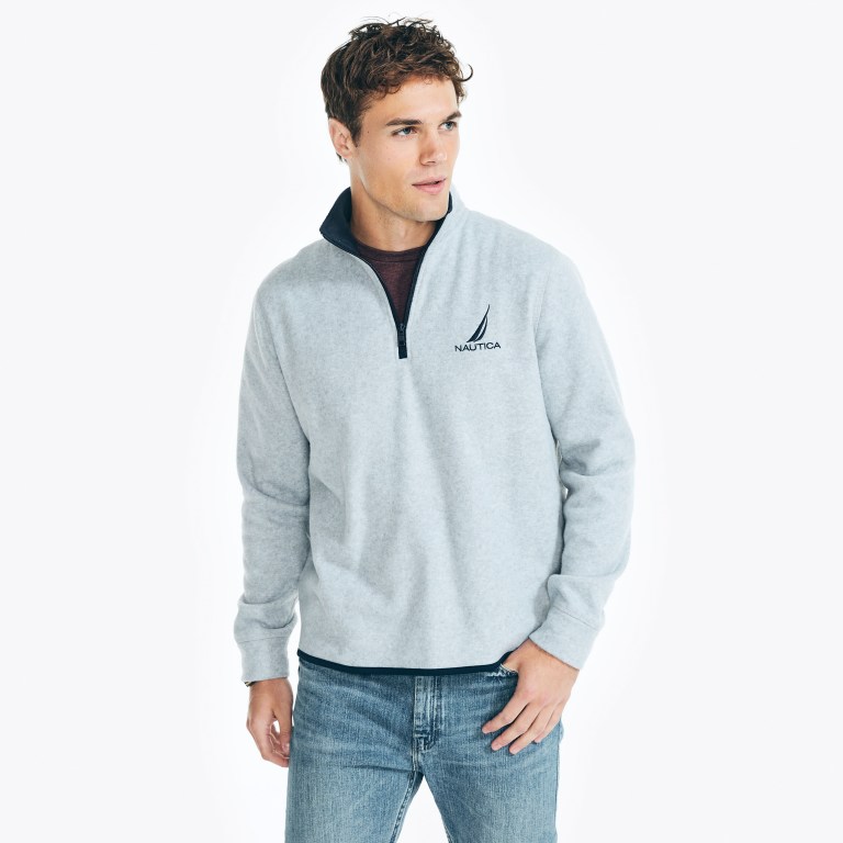 Nautica Quarter-zip Nautex Fleece Gris | RBmhv9Sk