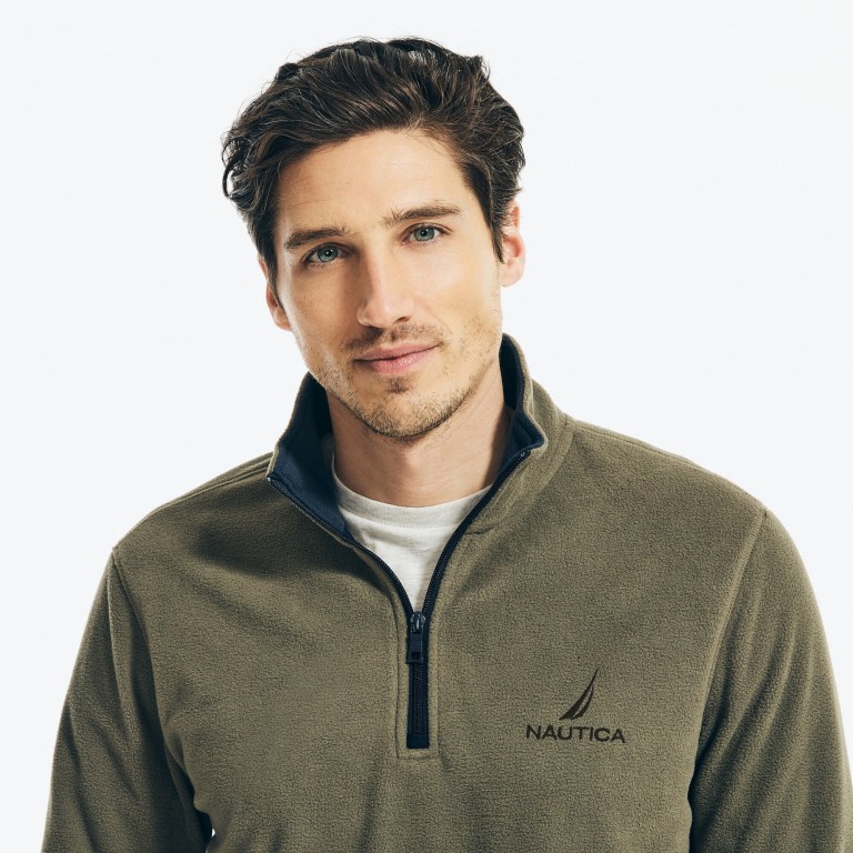 Nautica Quarter-zip Nautex Fleece Verde Oliva | LqtRrLjl