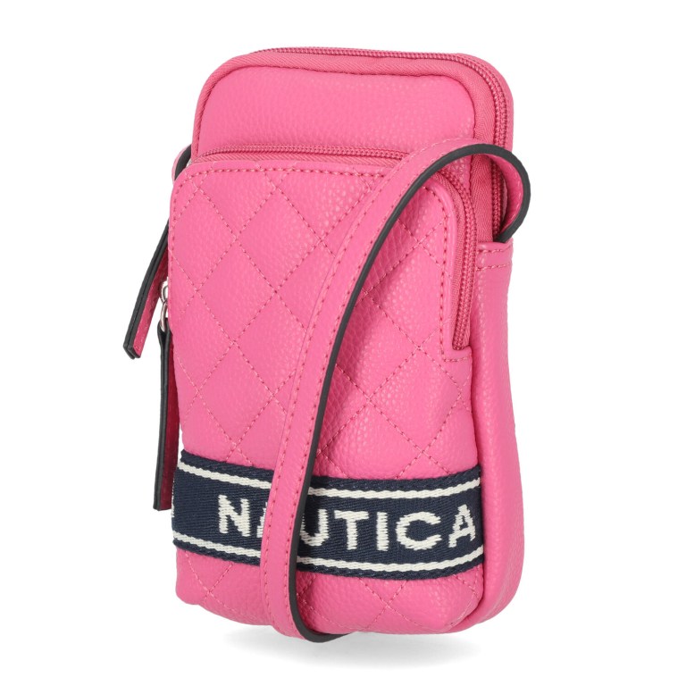 Nautica Quilted Phone Crossbody Coral | tus3i7YZ