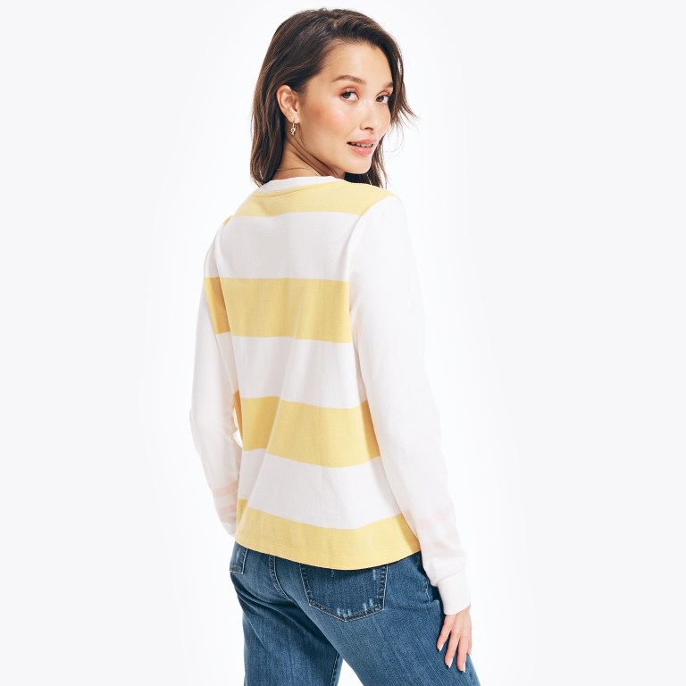 Nautica Rugby Striped Henley Amarillo | B4bX9dCt