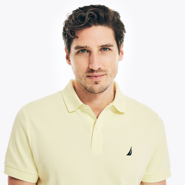 Nautica Slim Fit Interlock Amarillo Claro | ZFtXx8Pw