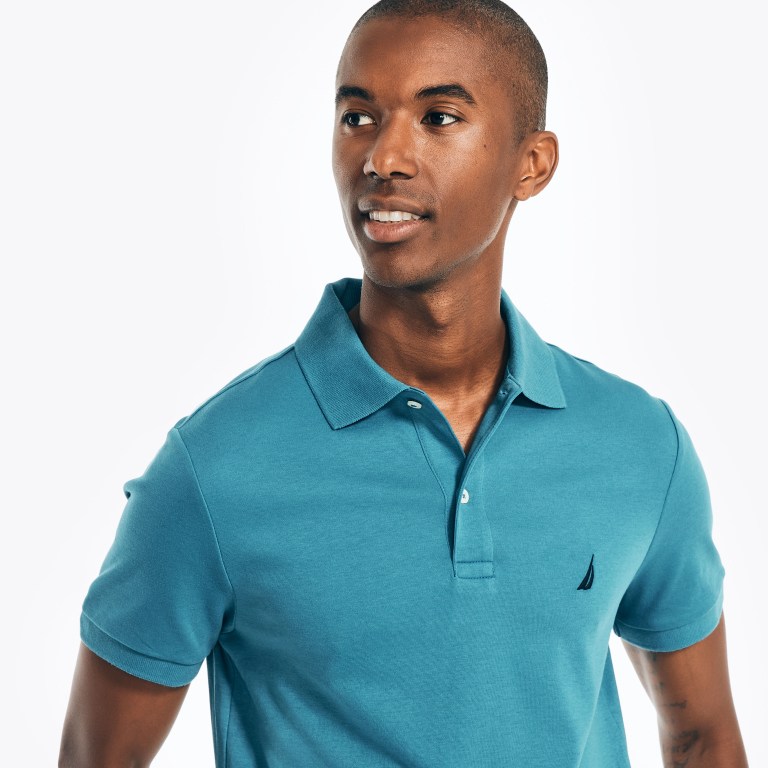 Nautica Slim Fit Interlock Azules | 8I6NiOWO