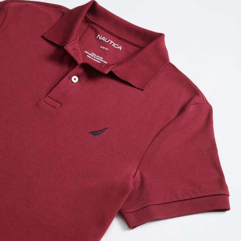 Nautica Slim Fit Interlock Rojas | vodluDVt