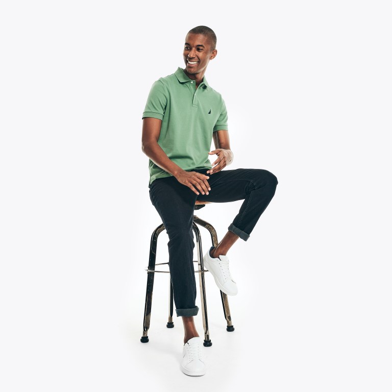 Nautica Slim Fit Interlock Verde | IYB5GwfW