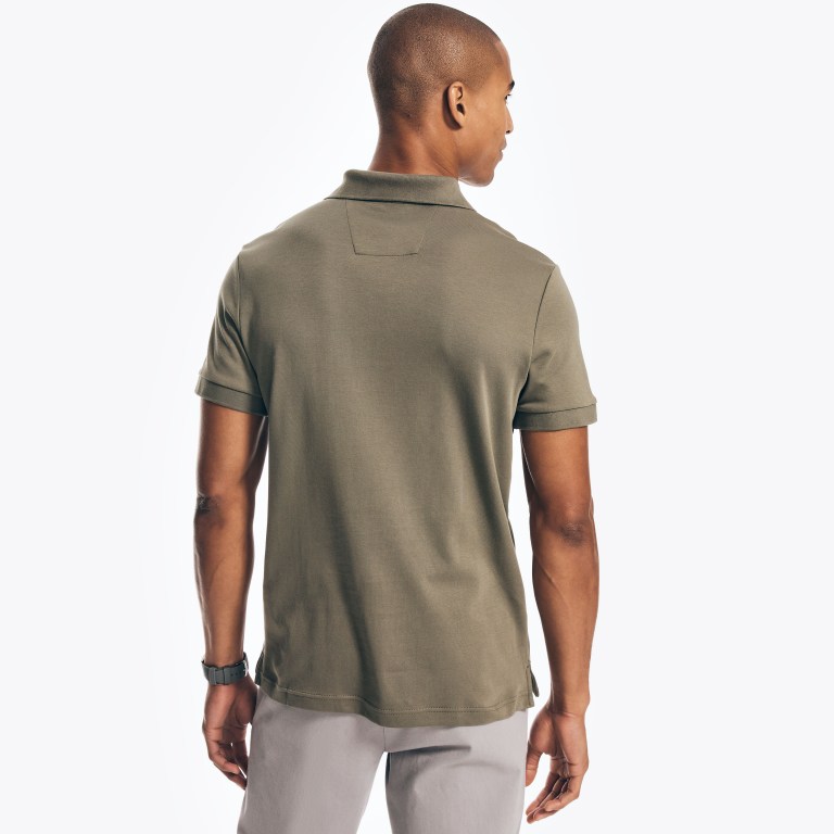 Nautica Slim Fit Interlock Verde Oliva | QRBCEQLP