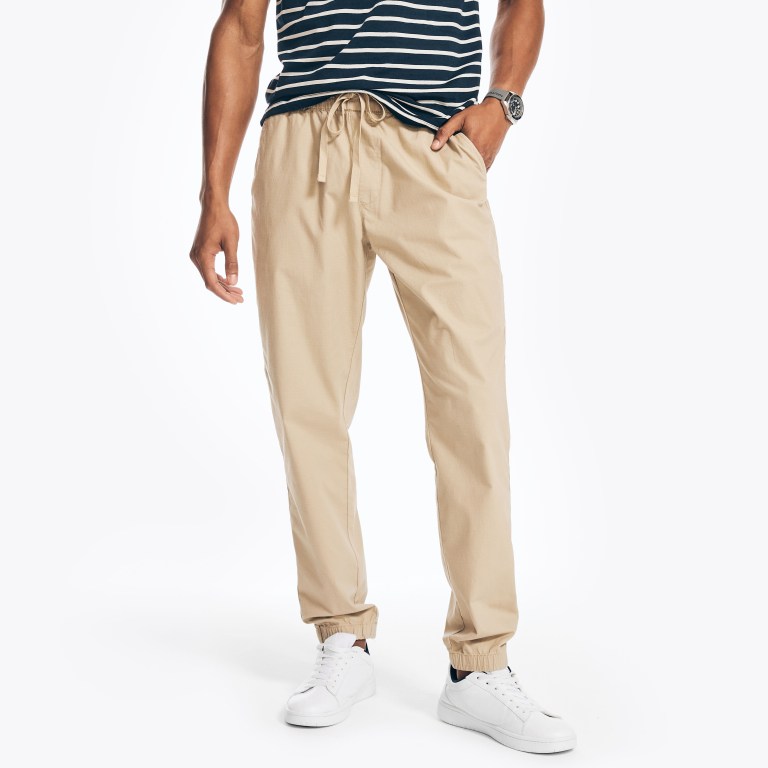 Nautica Slim Fit Rips Jogger Marrones | W3mr5hTI