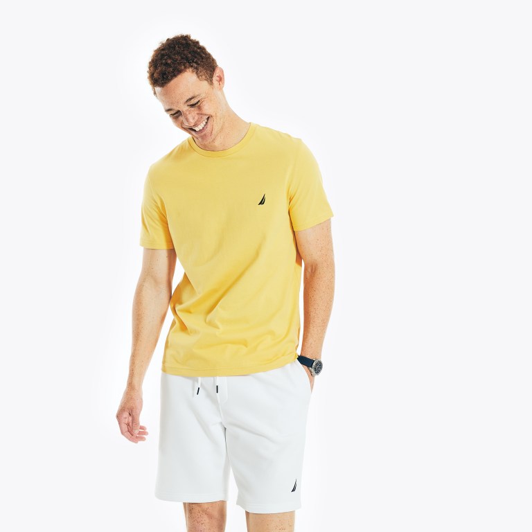 Nautica Solid Crewneck Amarillo | AQPvjexz