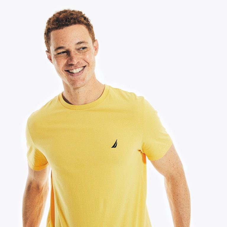 Nautica Solid Crewneck Amarillo | AQPvjexz