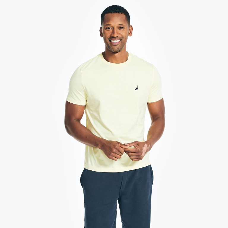 Nautica Solid Crewneck Amarillo Claro | xBgdtx16