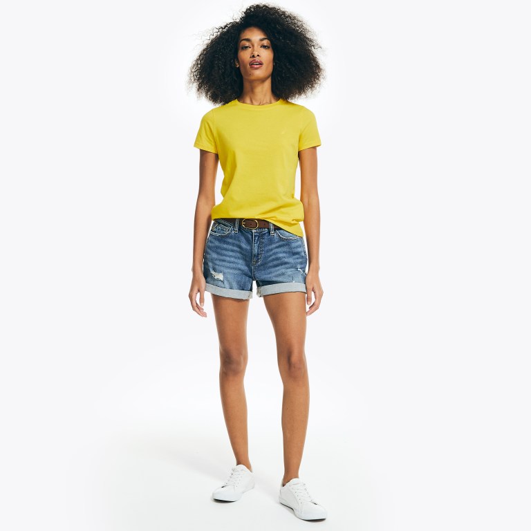 Nautica Solid Crewneck Amarillo | Kij8z2uo