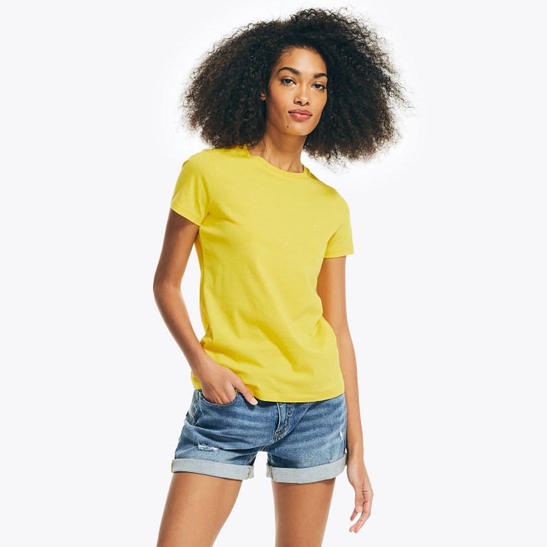 Nautica Solid Crewneck Amarillo | Kij8z2uo