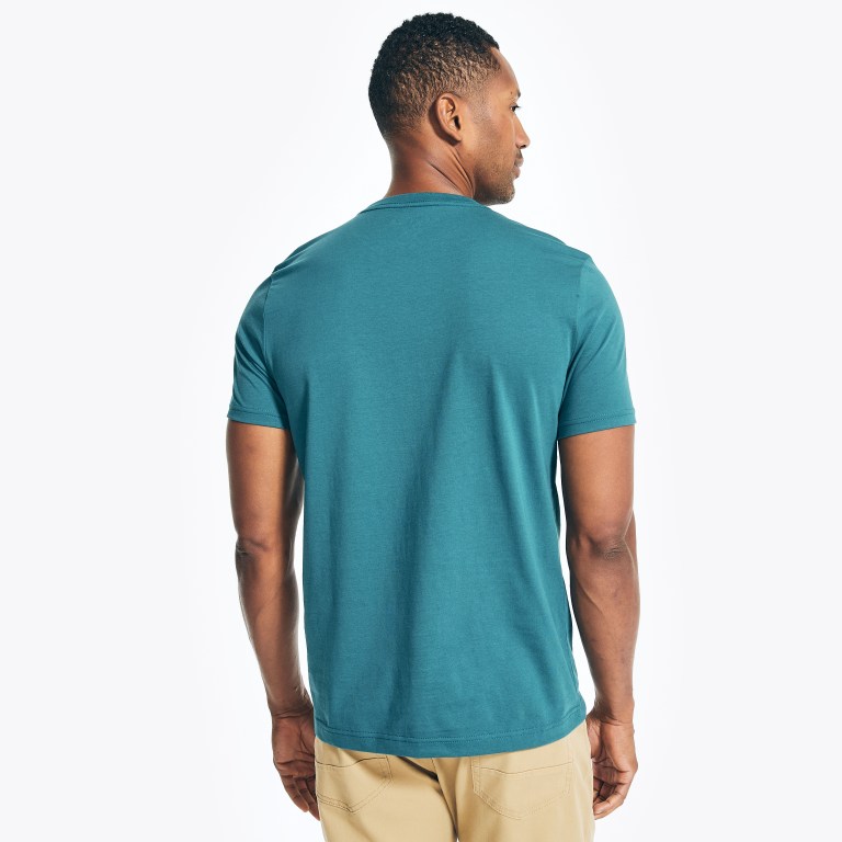 Nautica Solid Crewneck Azules | h7lOjbUD