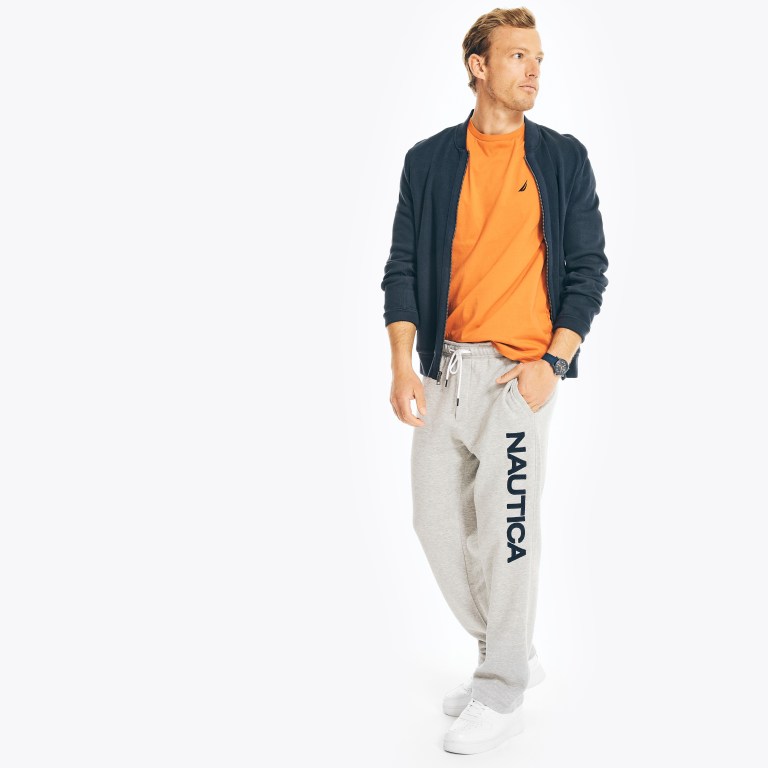 Nautica Solid Crewneck Naranjas | OhvVOdEx