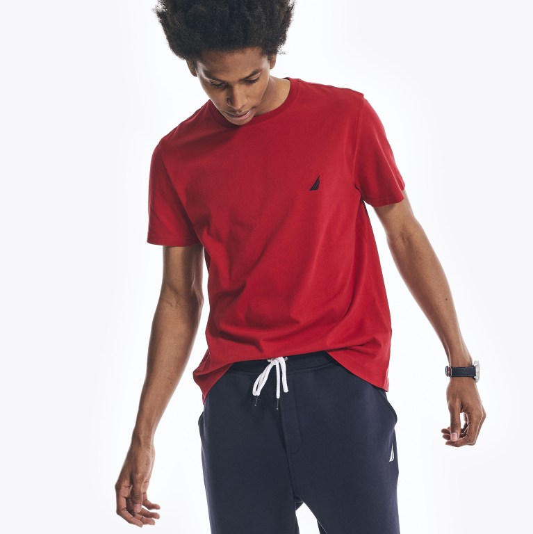 Nautica Solid Crewneck Rojas | 00ug8fIz