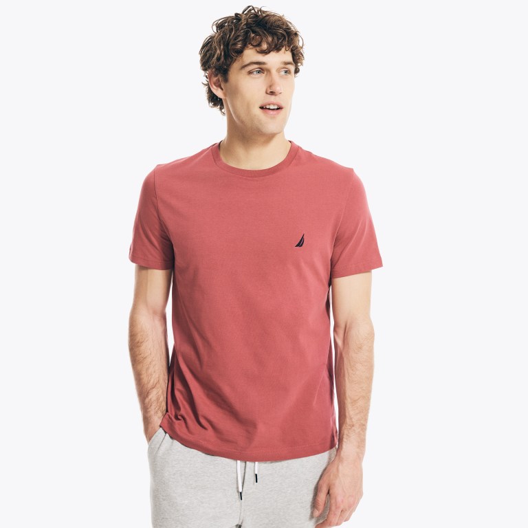 Nautica Solid Crewneck Rojas | MlReqdWr