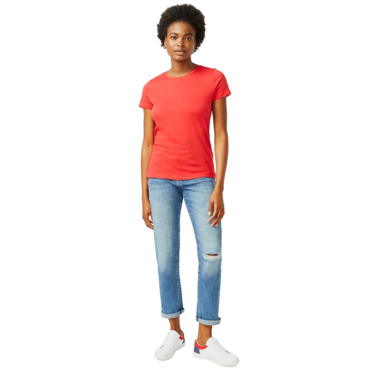 Nautica Solid Crewneck Rojas | n18T40iX