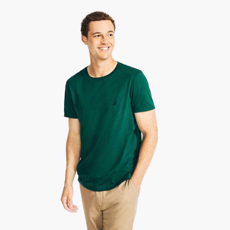 Nautica Solid Crewneck Verde | 3L5P6A1d