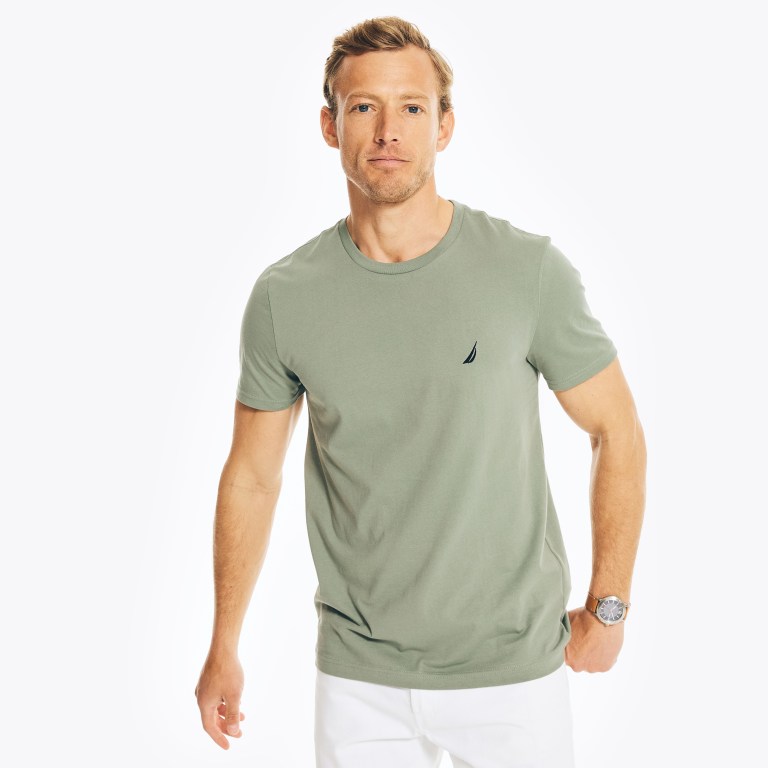 Nautica Solid Crewneck Verde | p9gXkM7L