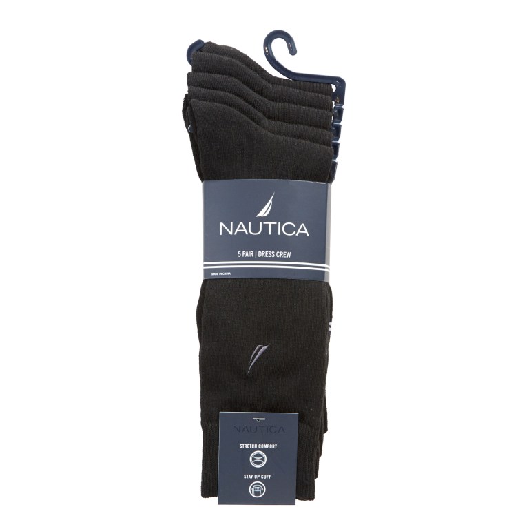 Nautica Solid Ribbed , 5-pack Negras | jpFs5JG1