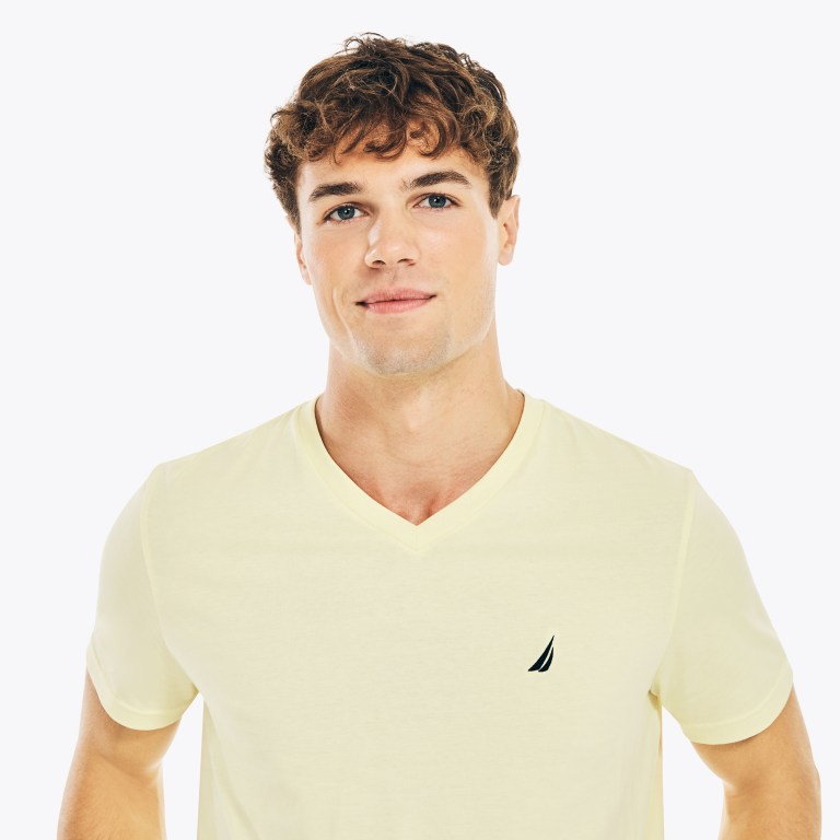 Nautica Solid V-neck Amarillo Claro | bhxYxlum