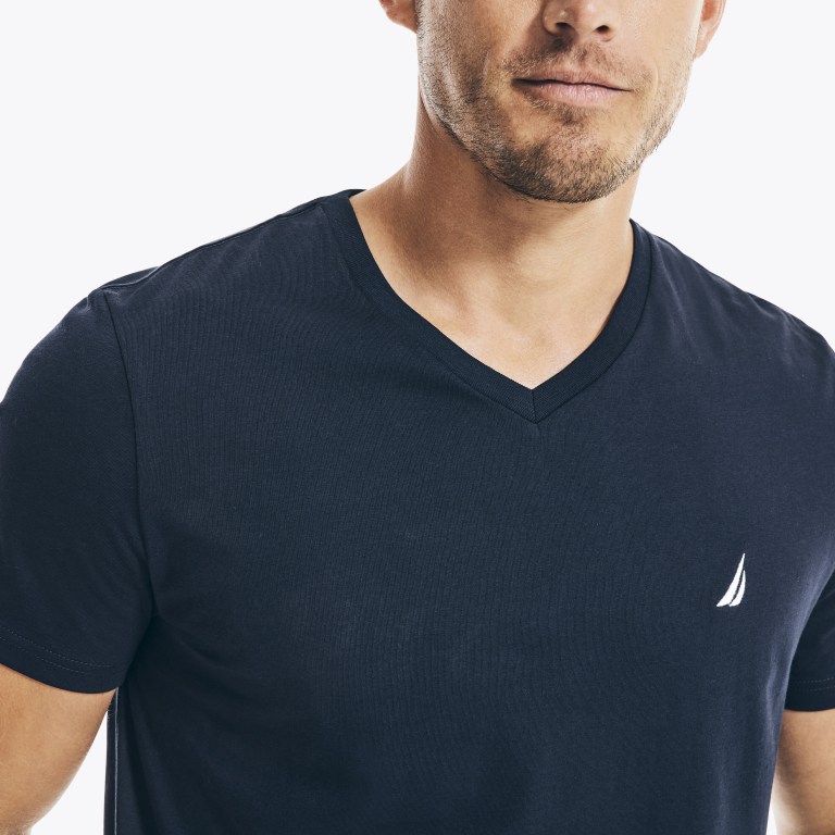 Nautica Solid V-neck Azul Marino | LDrYMtht