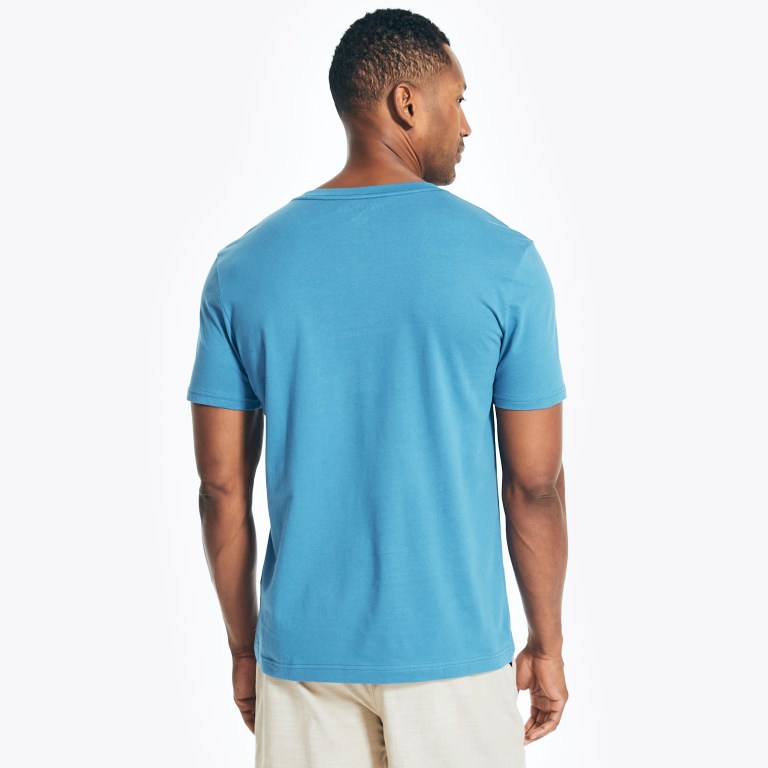 Nautica Solid V-neck Azules | SQeSinW5