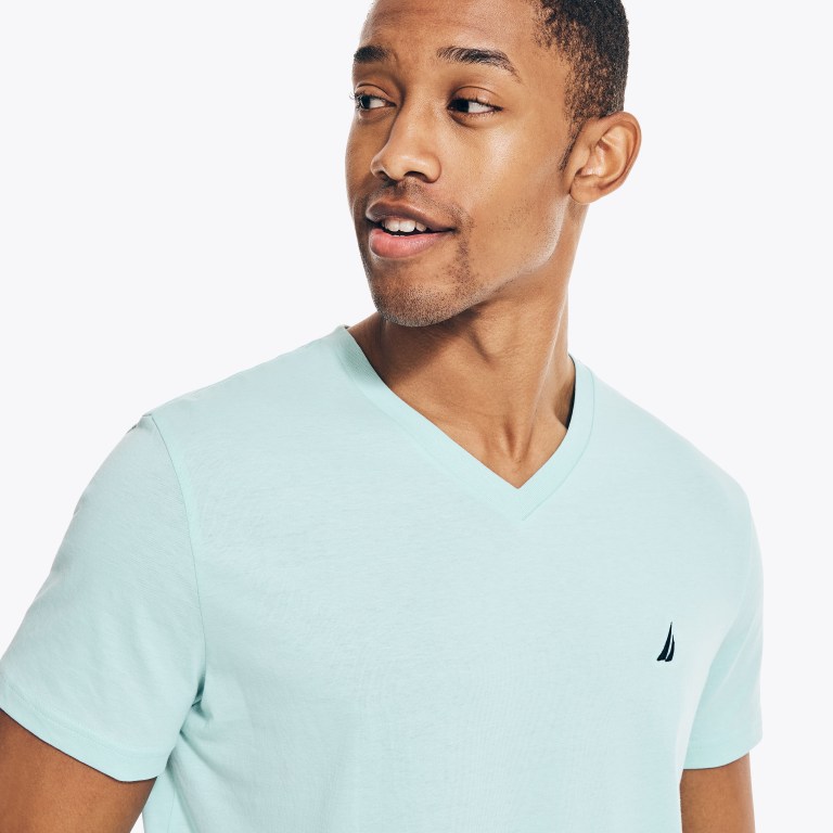 Nautica Solid V-neck Blancas | cWcrhCSW