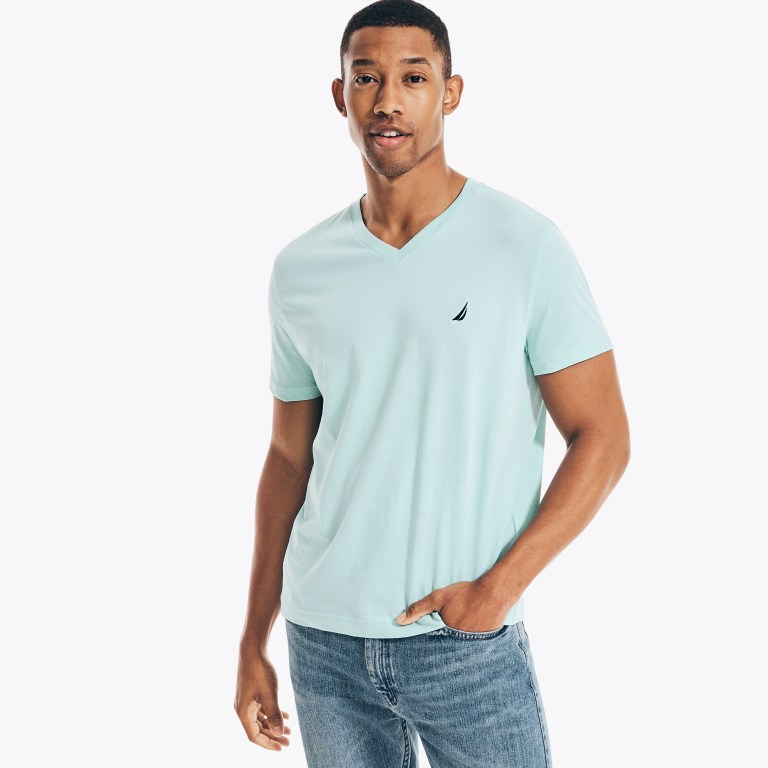 Nautica Solid V-neck Blancas | cWcrhCSW