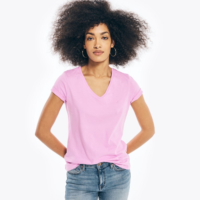 Nautica Solid V-neck Moradas | vSvlIjYa