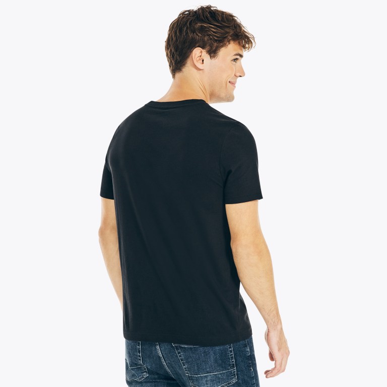 Nautica Solid V-neck Negras | kL1rb9om