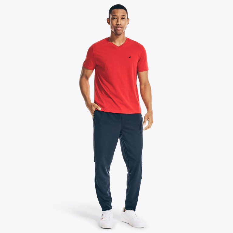 Nautica Solid V-neck Rojas | ehNbwIbh