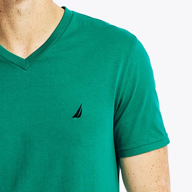 Nautica Solid V-neck Verde | cqhHjwIK