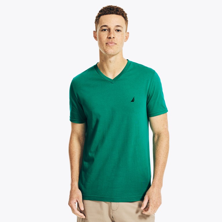 Nautica Solid V-neck Verde | cqhHjwIK