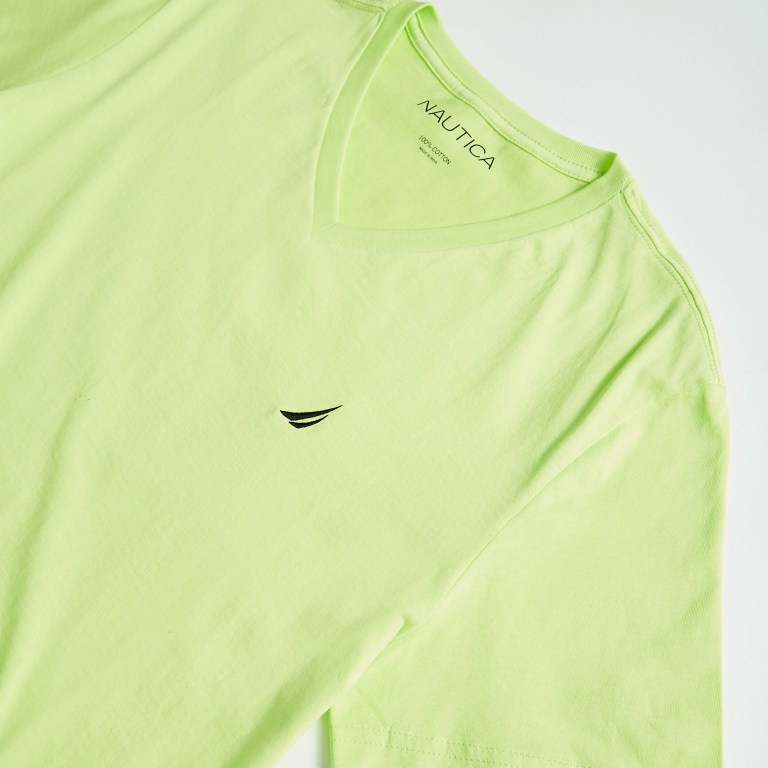 Nautica Solid V-neck Verde | vp61AGKA