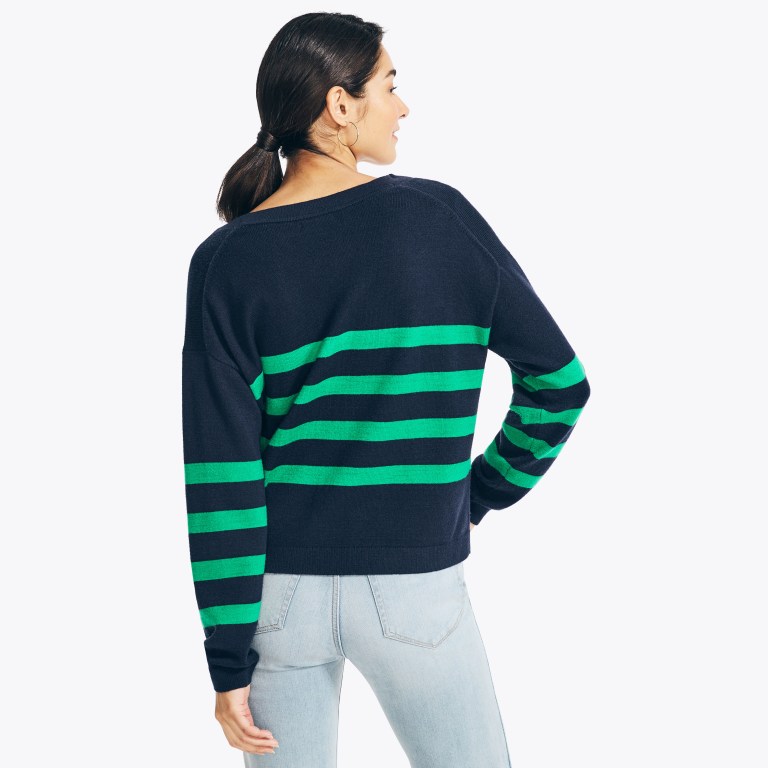 Nautica Striped Cardigan Azules | kLUaRiZI