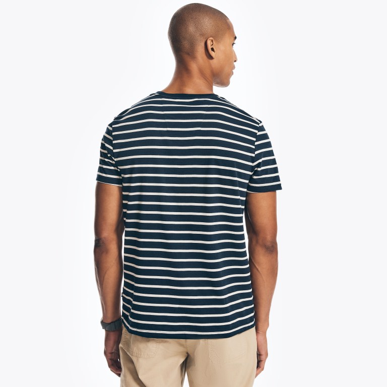 Nautica Striped Crewneck Azul Marino | gRYCRFPJ