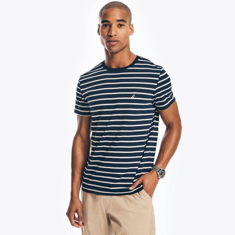 Nautica Striped Crewneck Azul Marino | gRYCRFPJ