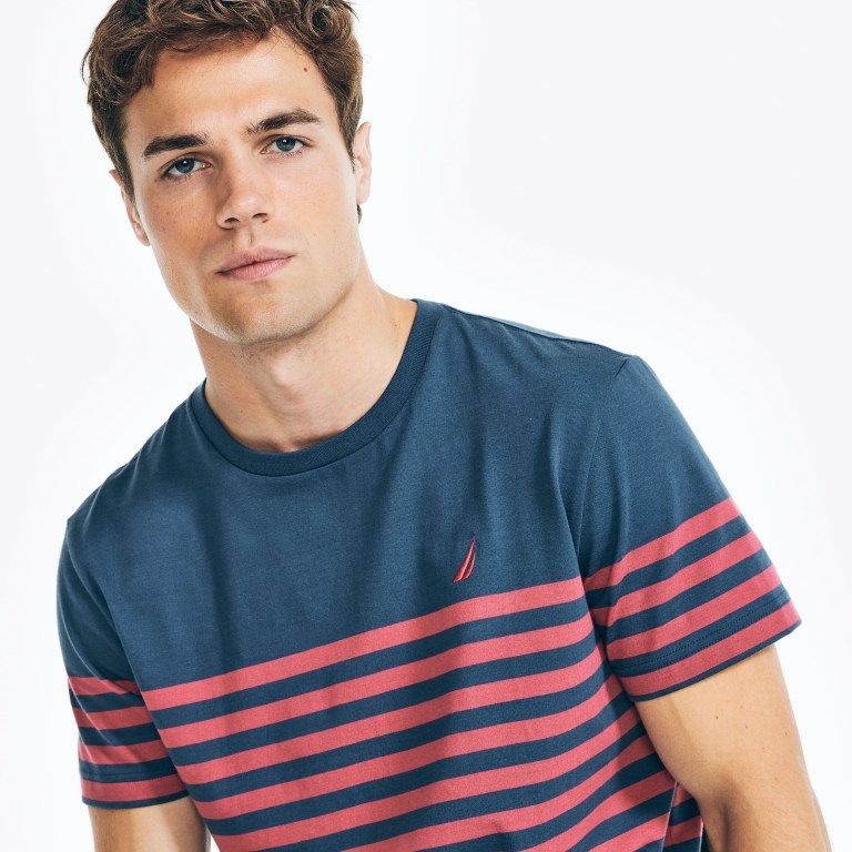 Nautica Striped Crewneck Azules | MyPfcMyw