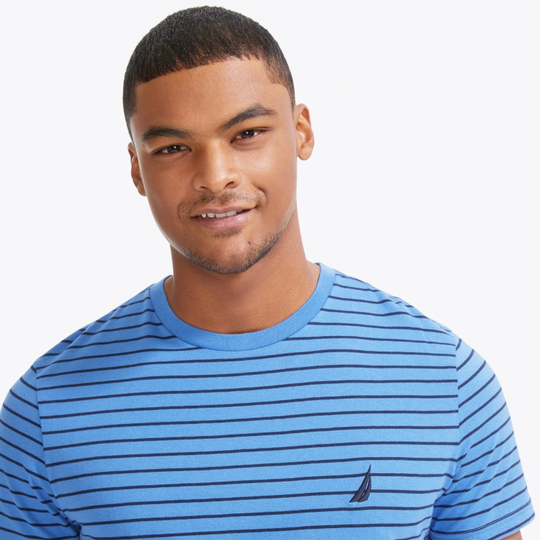 Nautica Striped Crewneck Azules | qISkAvZa