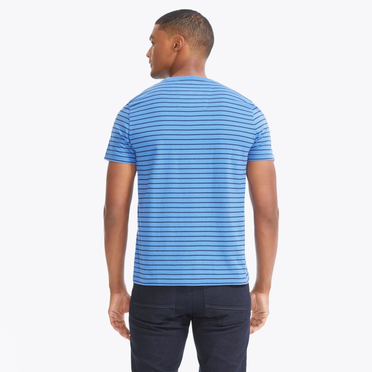 Nautica Striped Crewneck Azules | qISkAvZa